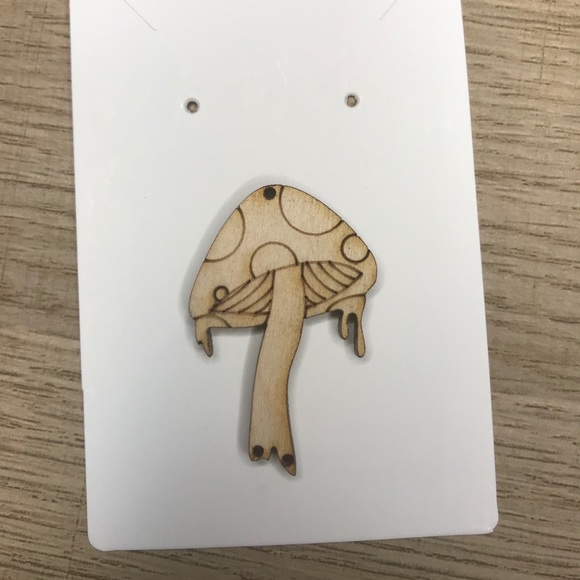 Blank wood trippy mushroom keychain - Picture 1 of 1